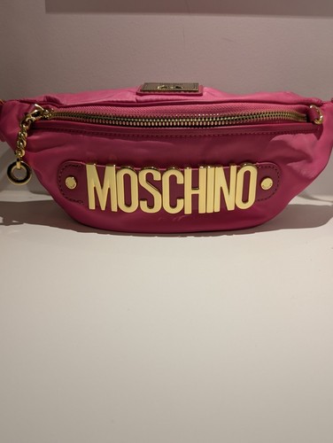 Moschino pink nylon gold logo - moschino,