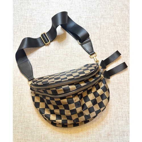 Checkered crossbody bag - bag, nylon